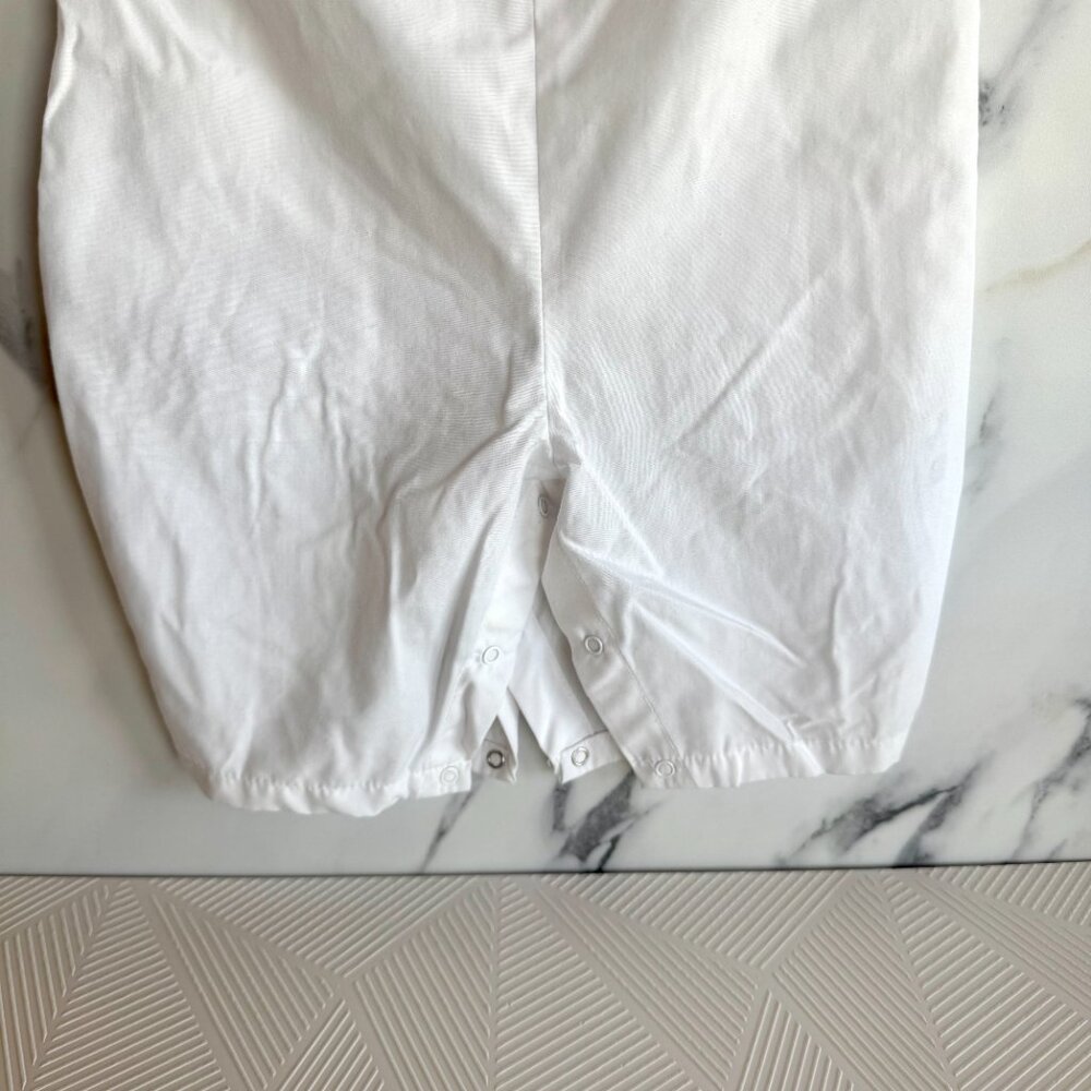 Petit Ami Christmas Smocked Romper 6 Months White Holiday Outfit Stockings - Picture 3 of 11